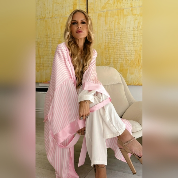 NWT Mumu x Curateur The Harlow Robe - Pink Stripe - Picture 10 of 10